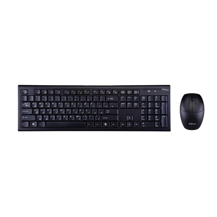 کیبورد و ماوس بی سیم هترون مدل HKCW130، سوییچ ممبران، Full-Size