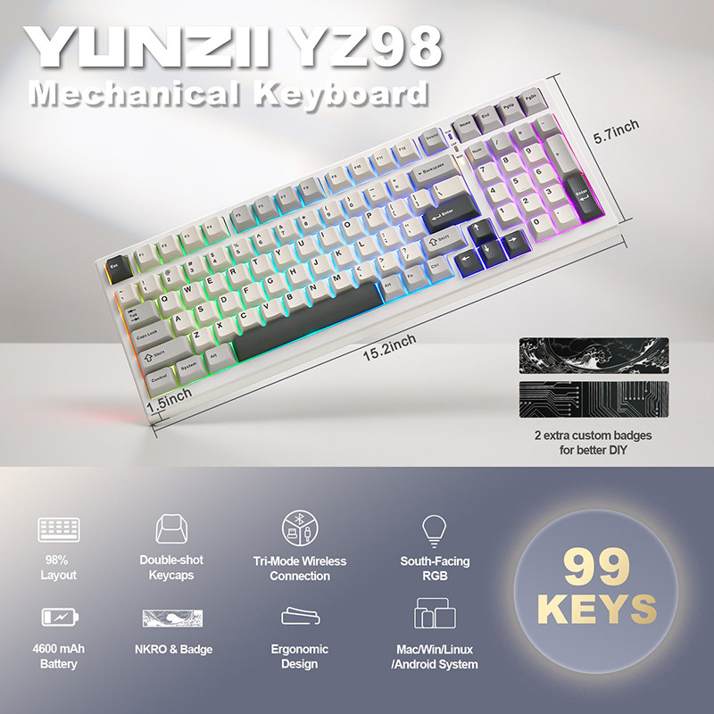 کیبورد یونزی مدل YZ98