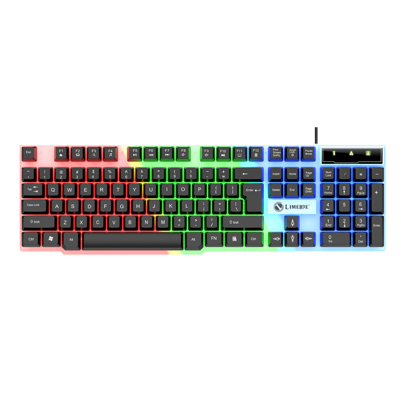 کیبورد گیمینگ لایماید مدل RGB-TX30 کد 2024، سوییچ ممبران، Full-Size، نورپردازی LED RGB