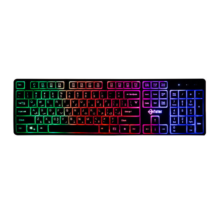 کیبورد و ماوس گیمینگ فاطر مدل CWR-7000B، سوییچ ممبران، Full-Size، نورپردازی RGB