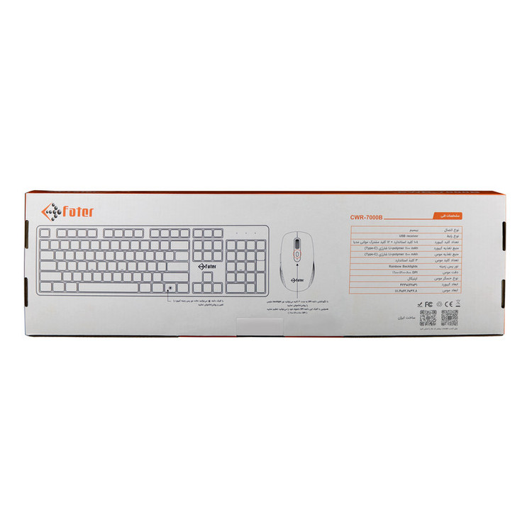 کیبورد و ماوس گیمینگ فاطر مدل CWR-7000B، سوییچ ممبران، Full-Size، نورپردازی RGB
