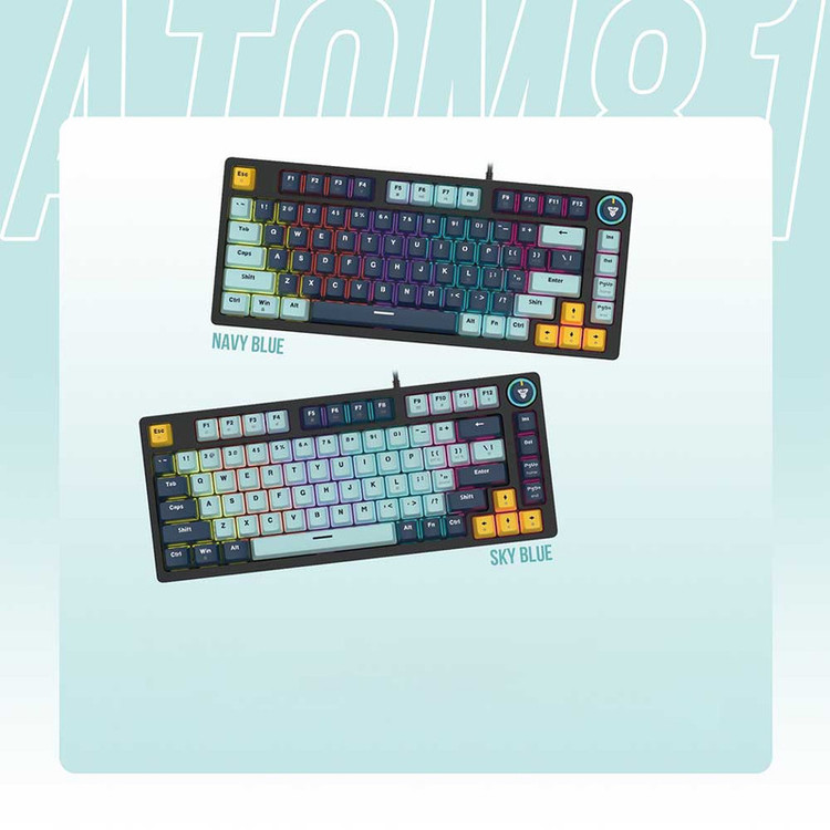 کیبورد مخصوص بازی فنتک مدل ATOM81 MK875v2BLUESWITCH