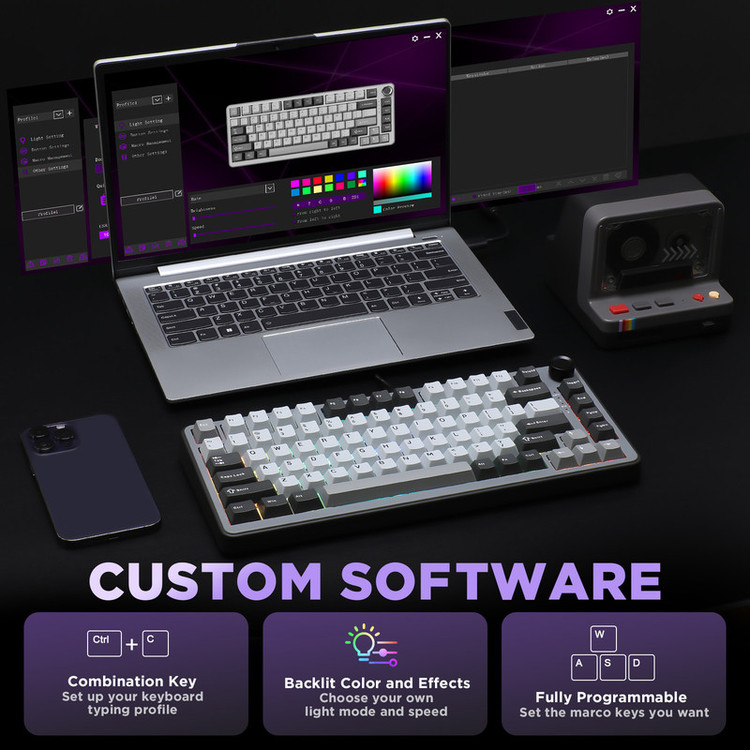 کیبورد یونزی مدل B75 RGB
