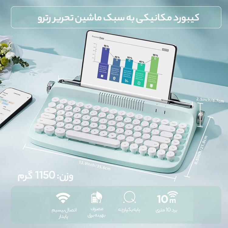 کیبورد بی سیم اکتو مدل B303