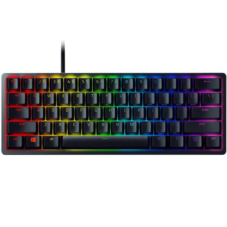 کیبورد گیمینگ ریزر مدل Huntsman Mini، سوییچ مکانیکال Optical بنفش، Tenkeyless، نورپردازی RGB