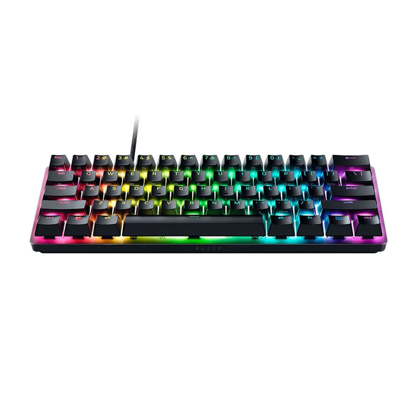 کیبورد گیمینگ ریزر مدل Huntsman Mini، سوییچ مکانیکال Optical بنفش، Tenkeyless، نورپردازی RGB