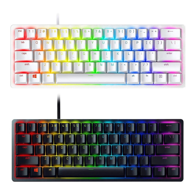 کیبورد گیمینگ ریزر مدل Huntsman Mini، سوییچ مکانیکال Optical بنفش، Tenkeyless، نورپردازی RGB