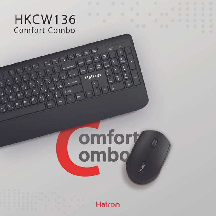 کیبورد و ماوس هترون مدل HKCW136