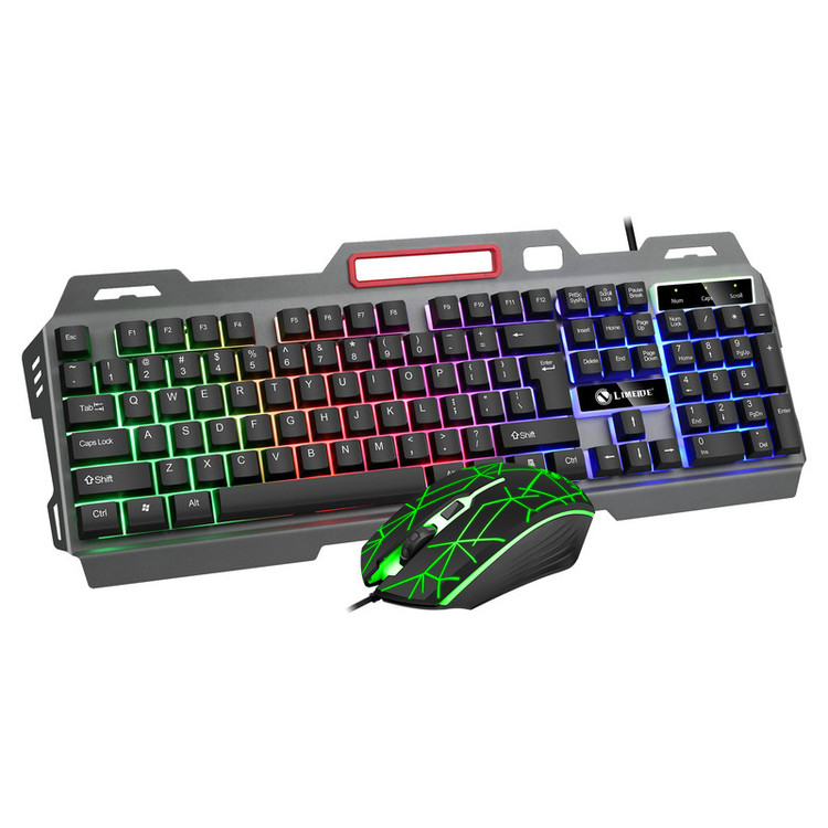 کیبورد و ماوس گیمینگ لایماید مدل T19، سوییچ ممبران، Full-Size، نورپردازی LED RGB