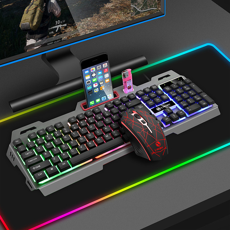 کیبورد و ماوس گیمینگ لایماید مدل T19، سوییچ ممبران، Full-Size، نورپردازی LED RGB