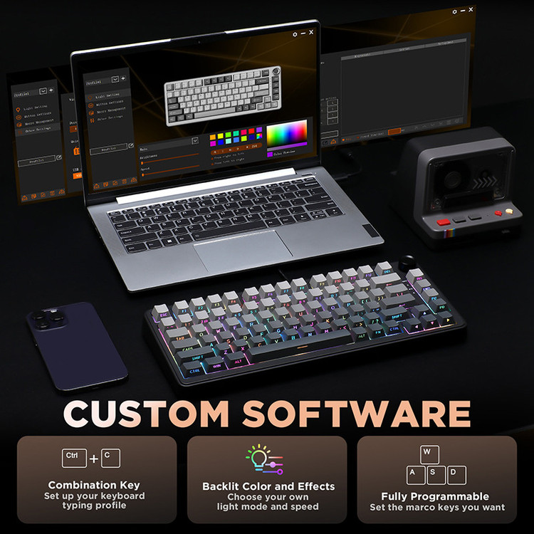 کیبورد یونزی مدل B75 RGB Gradient
