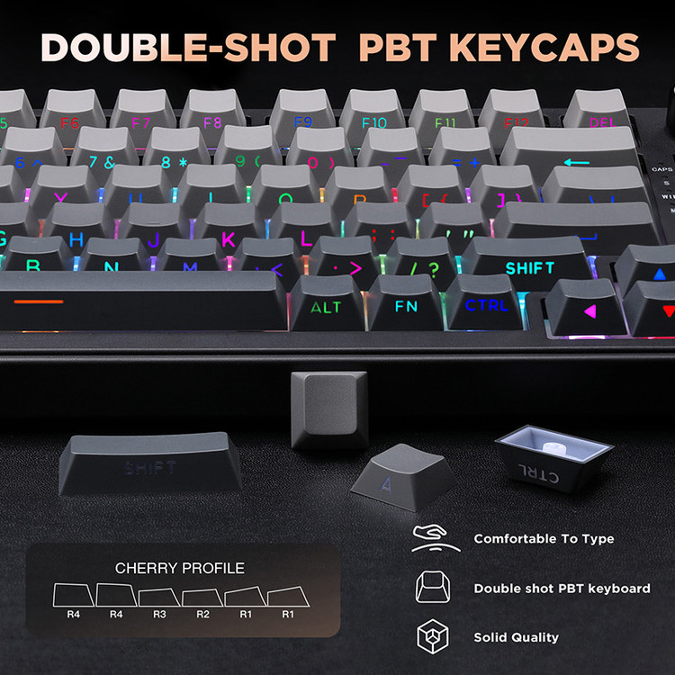 کیبورد یونزی مدل B75 RGB Gradient