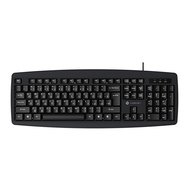 کیبورد با سیم لاجی کی مدل K113B، سوییچ ممبران، Full-Size