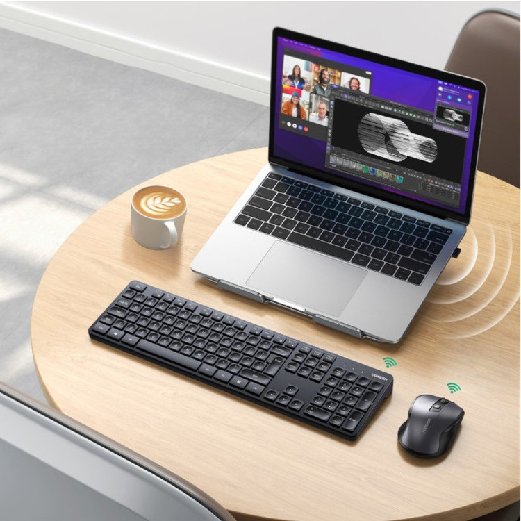 کیبورد و ماوس بی سیم یوگرین مدل MK006-15659، سوییچ ممبران، Full-Size