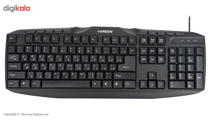 کیبورد و ماوس گرین مدل GKM-305، سوئیچ ممبران، Full-size