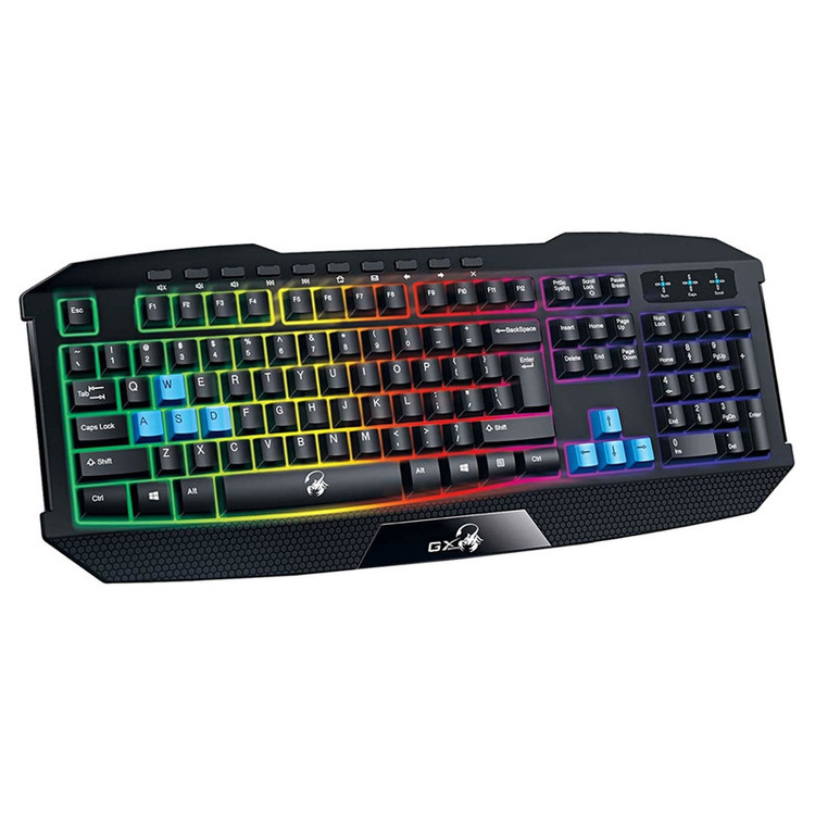 کیبورد مخصوص بازی جنیوس Scorpion K215 سوئیچ ممبران، Full-Size، نورپردازی RGB