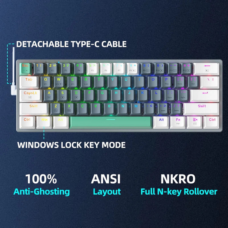 کیبورد بی سیم ماچنیک مدل K500-B61W