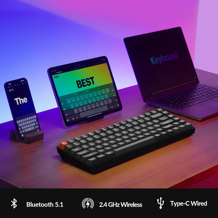 کیبورد مخصوص بازی کیکورن مدل K2 Max Hot Swappable Brown Switch