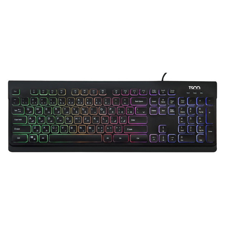 کیبورد گیمینگ تسکو مدل TK 8031، سوییچ ممبران، Full-Size، نورپردازی RGB