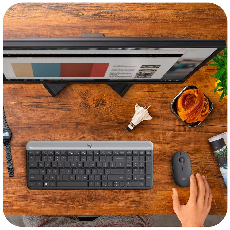 کیبورد و ماوس بیسیم لاجیتک مدل MK470، سوییچ ممبران، Full-Size