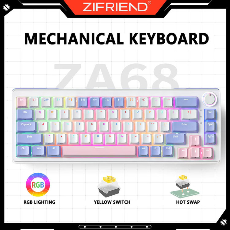 کیبورد مخصوص بازی زیفرند مدل ZA68 PRO