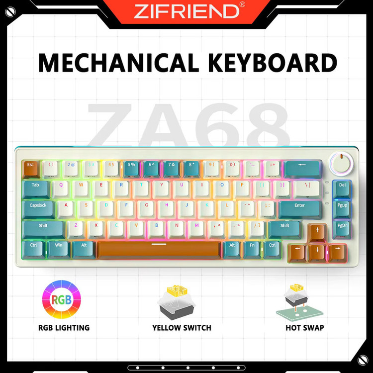کیبورد مخصوص بازی زیفرند مدل ZA68 PRO
