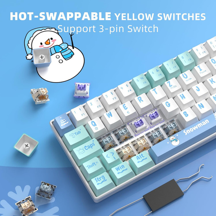 کیبورد گیمینگ با سیم مکانیکال میجگی مدل MK-BOX Snowman