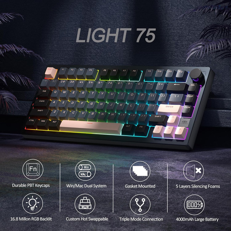 کیبورد مخصوص بازی میجگی مدل (Light75 (Royal