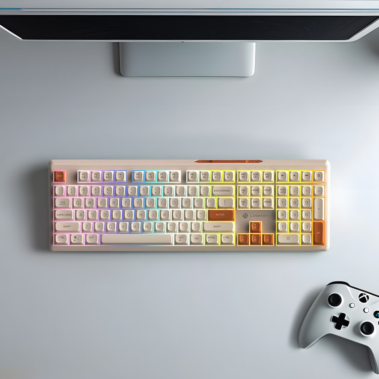 کیبورد بی سیم لاجی کی مدل K330CW، سوییچ ممبران، Full-Size، نورپردازی RGB