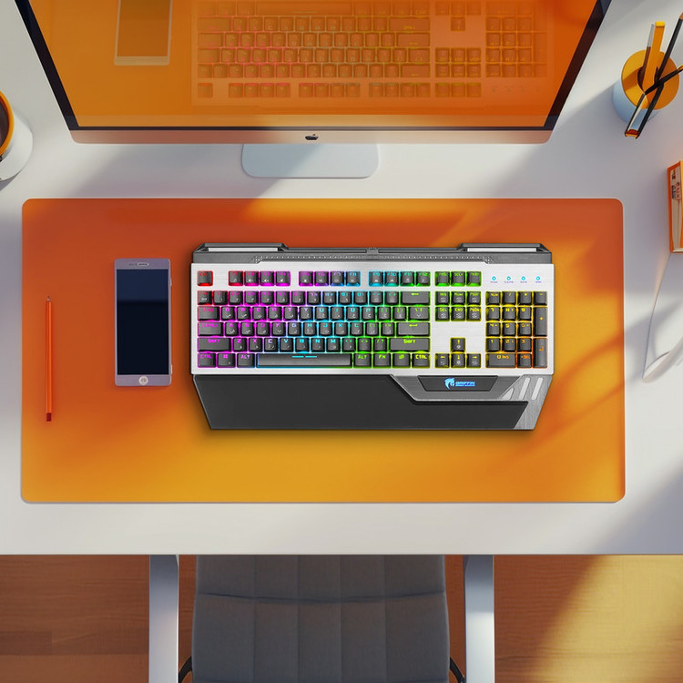 کیبورد گیمینگ گرین مدل GK803-RGB، مکانیکال سوییچ آبی، Full-Size، نورپردازی RGB