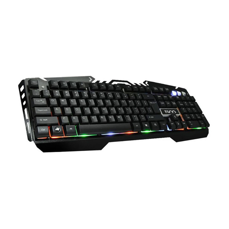 کیبورد گیمینگ تسکو مدل TK 8021L با حروف فارسی، سوییچ ممبران، Full-Size، نورپردازی RGB LED