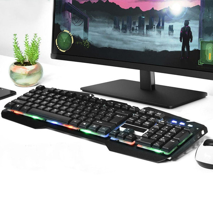 کیبورد گیمینگ تسکو مدل TK 8021L با حروف فارسی، سوییچ ممبران، Full-Size، نورپردازی RGB LED