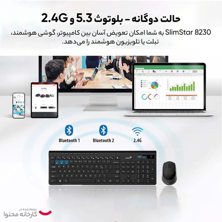 کیبورد و ماوس بی سیم جنیوس مدل SlimStar 8230