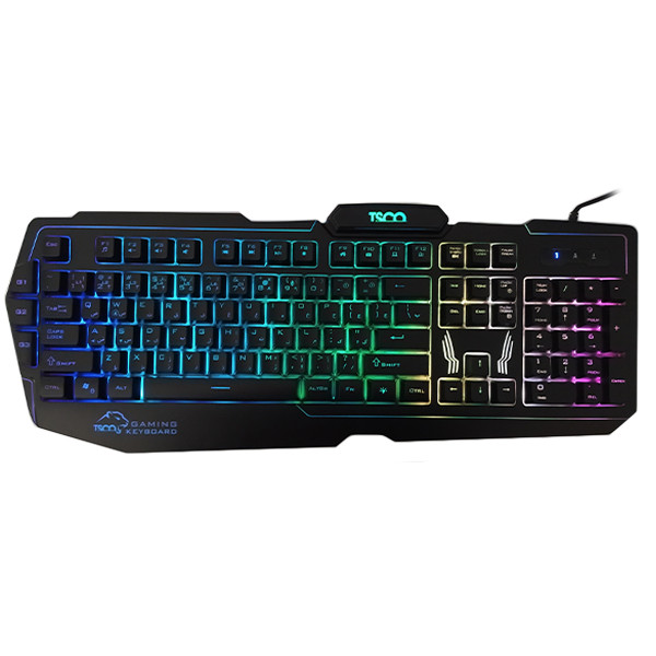 کیبورد گیمینگ تسکو مدل TK 8121، سوییچ ممبران، Full-Size، نورپردازی LED RGB