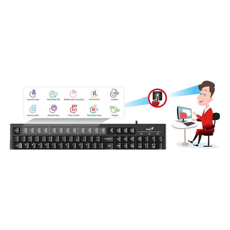کیبورد جنیوس مدل Smart KB-100، سوییچ ممبران، Full-Size