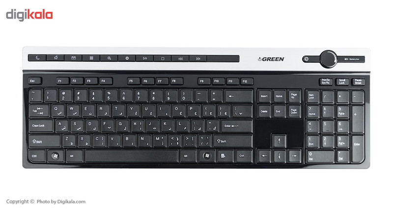 کیبورد و ماوس بی سیم گرین مدل GKM-505W، سوییچ ممبران، Full-Size