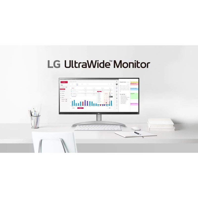 مانیتور ال جی مدل 29WQ600-W سایز 29 اینچ، رزولوشن Full HD، پنل IPS، نرخ بروزرسانی تصویر 100 هرتز، نسبت تصویر 21:9-Ultra Wide، یک پورت HDMI و یک پورت DisplayPort و یک پورت USB-C