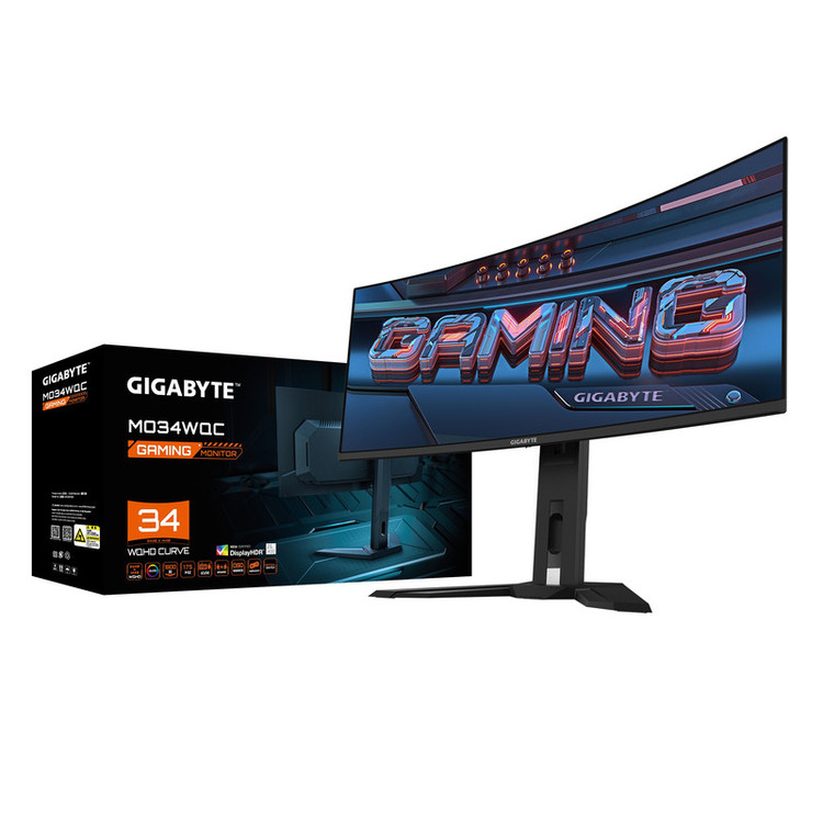 مانیتور خمیده 34 اینچ گیگابایت مدل Gigabyte MO34WQC OLED Curved Gaming Monitor 34 Inch