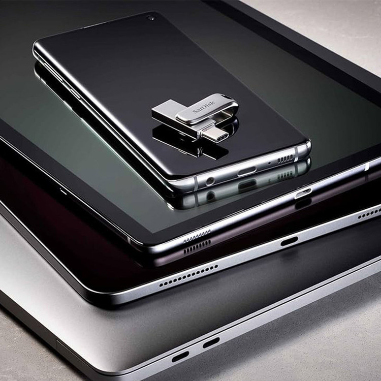 فلش مموری سن دیسک مدل Ultra Dual Drive Luxe ظرفیت 128 گیگابایت با رابط USB 3.2