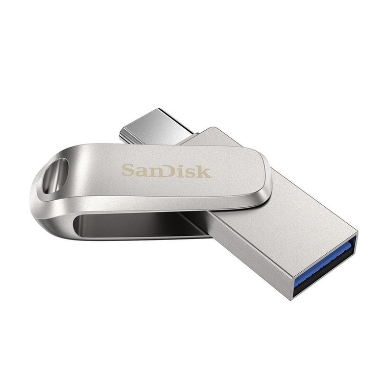 فلش مموری سن دیسک مدل Dual Drive Luxe ظرفیت 128 گیگابایت با رابط USB Type-C، پورت USB