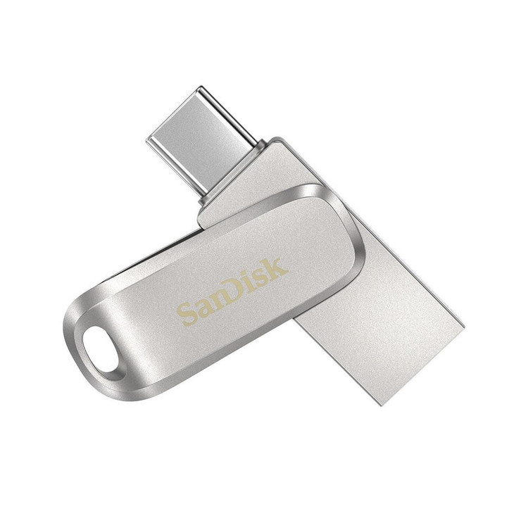 فلش مموری سن دیسک مدل Dual Drive Luxe ظرفیت 128 گیگابایت با رابط USB Type-C، پورت USB