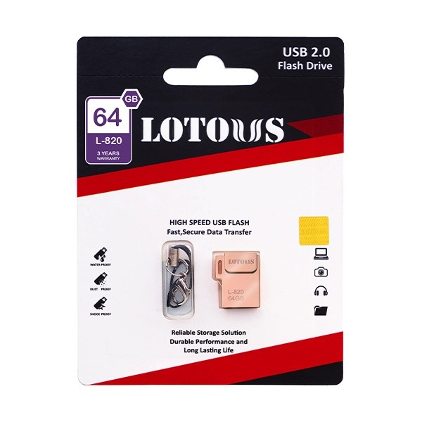 فلش مموری لوتوس مدل L-820 ظرفیت 64گیگابایت بارابط USB2.0