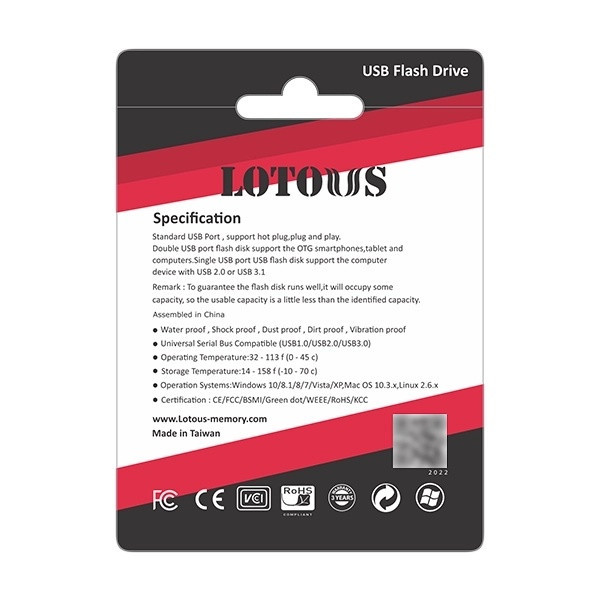 فلش مموری لوتوس مدل L-820 ظرفیت 64گیگابایت بارابط USB2.0