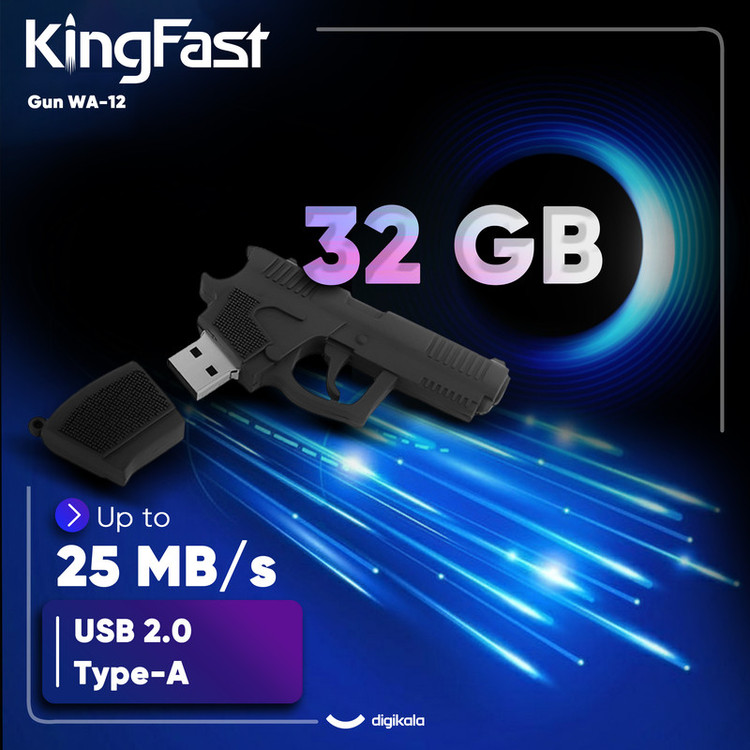 فلش مموری کینگ فست مدل Gun WA-12 ظرفیت 32 گیگابایت با رابط USB