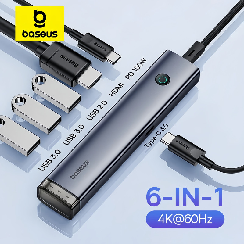 هاب 6 پورت USB-C بیسوس مدل BS-OH166