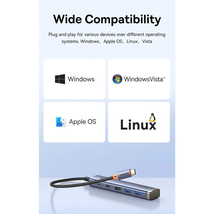 هاب 6 پورت USB-C بیسوس مدل BS-OH166