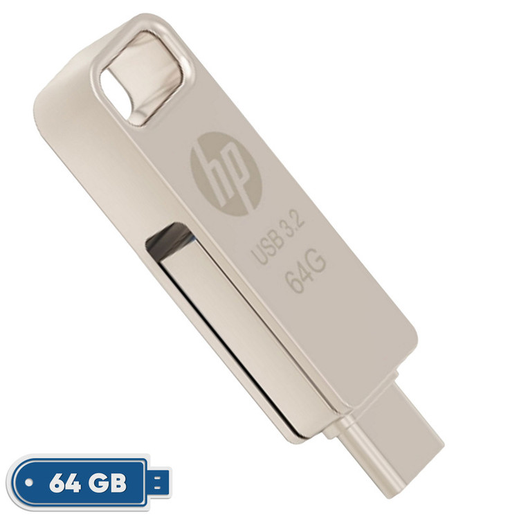 فلش مموری اچ پی مدل x206c ظرفیت 64 گیگابایت با رابط USB-C / USB 3.2