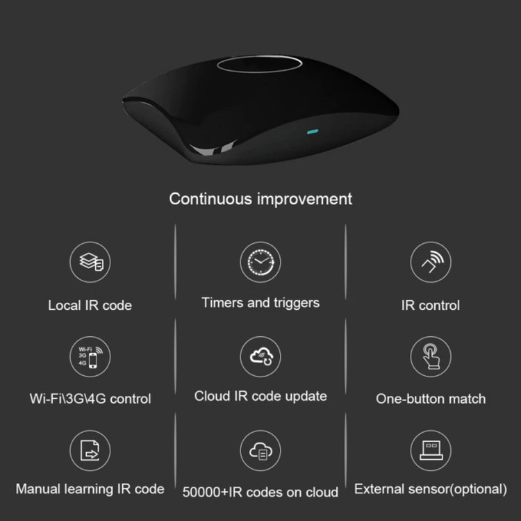 ریموت کنترل هوشمند برادلینک مدل RM4 Pro به همراه سنسور دما و رطوبت