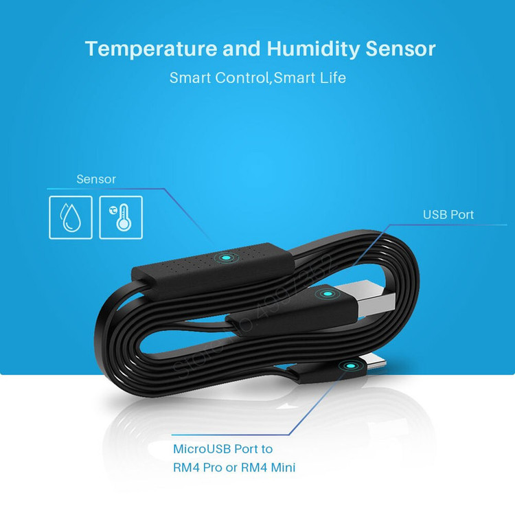 ریموت کنترل هوشمند برادلینک مدل RM4 Pro به همراه سنسور دما و رطوبت
