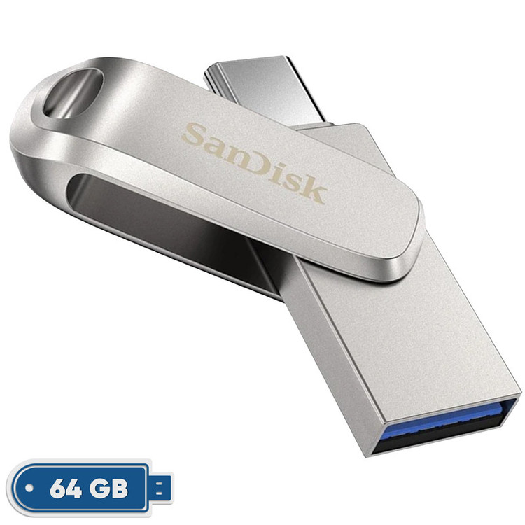 فلش مموری سن دیسک مدل Ultra Dual Drive Luxe ظرفیت 64 گیگابایت با رابط USB-C